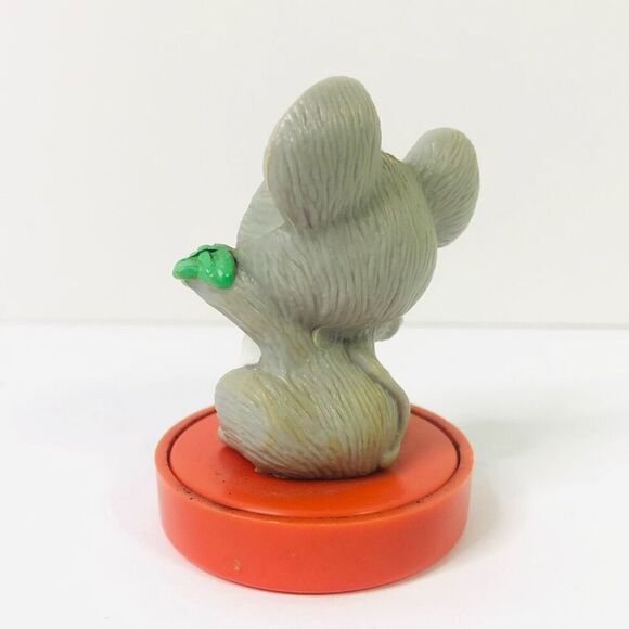 vintage russ berrie stamp happy today gray mouse holding flower - Picture 3 of 7